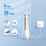 Sawgmore Cordless Water Flosser for Teeth, Portable Water Teeth Cleaner Picks with 4 DIY Cleaning Modes 4 Jet Tips, USB Rechargeable IPX7 Waterproof Dental Oral Irrigator for Travel and Home