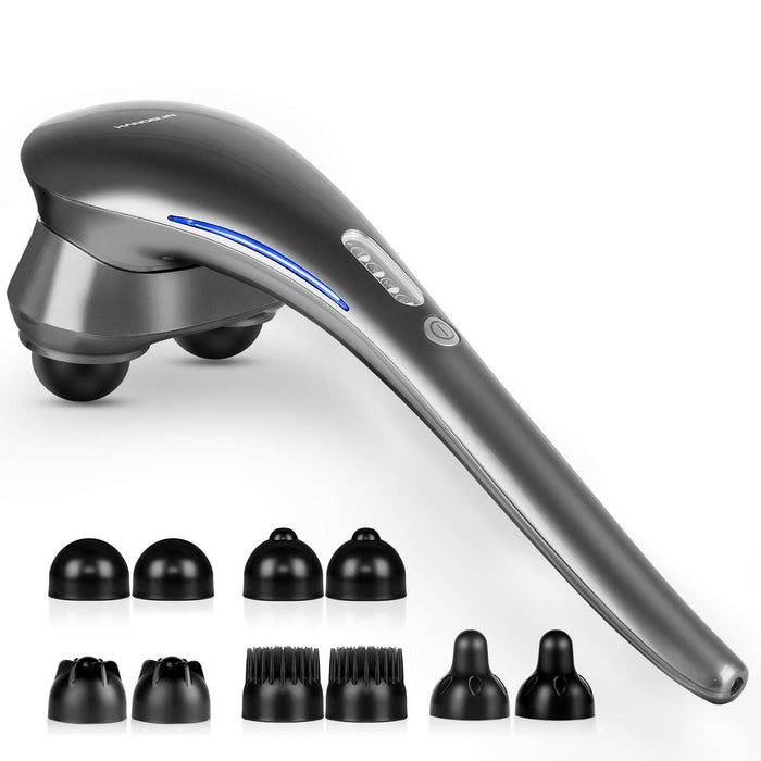 Hangsun Cordless Neck Back Masssger Handheld Deep Tissue Percussion Massage for Shoulder, Leg, Calf, Foot, Muscle Pain Relief MG700 Rechargeable Electric Double Head Full Body Massagers