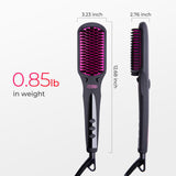 TYMO Ionic Hair Straightener Brush - Straightening Brush with Enhanced 10 Million Negative Ions, 25s Heat-up, 16 Temps & Dual Voltage, Ceramic Hot Comb Anti-Scald & Auto-Off for Women