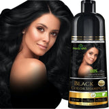 Herbishh Hair Color Shampoo for Gray – Magic Dye Colors in Minutes–Long Lasting–500 Ml–3-In-1 Color–Ammonia-Free (Black)