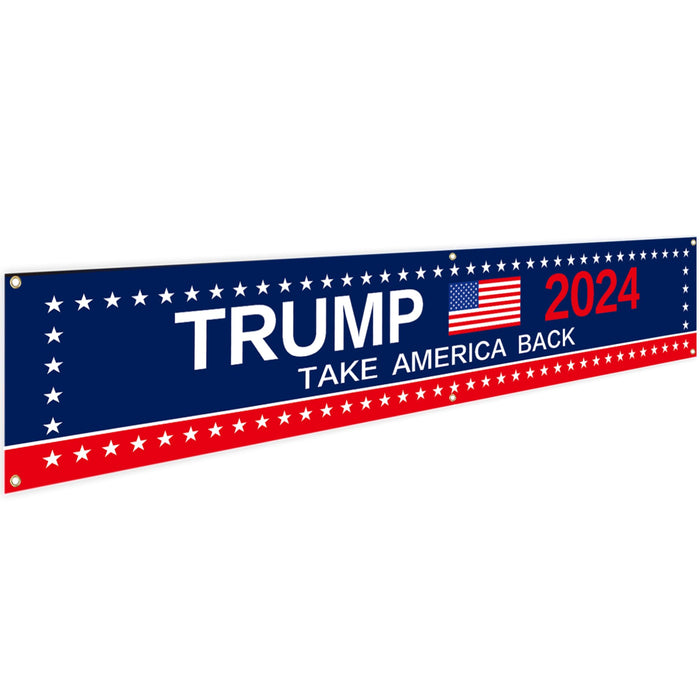 Generic Trump 2024 Flag 120"" x 20"" Take America Back Banner Donald Trump 2024 Sign Banner for Yard Garden Outdoor with 6 Brass Grommets