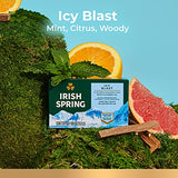 Irish Spring Icy Blast Bar Soap for Men, Mens Soap, Smell Fresh and Clean 12 Hours, Men Bars Washing Hands Body, Mild Skin, Recyclable Carton, 24 Pack, 3.7 Oz