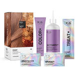 IGK Permanent Color Kit COPPER COLA - Dark Coppery Blonde 7C | Easy Application + Strengthen + Shine | Vegan + Cruelty Free + Ammonia Free | 4.75 Oz