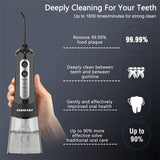 Cordless Water Dental Flosser Teeth Cleaner, INSMART Professional 300ML Tank DIY Mode USB Rechargeable Dental Oral Irrigator for Home and Travel, IPX7 Waterproof 6 Modes Irrigate for Oral Care