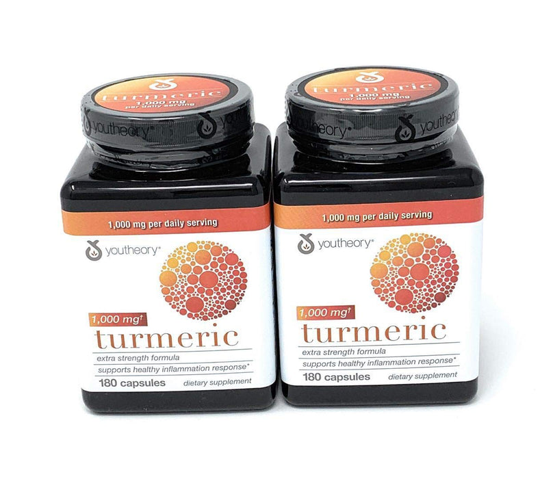 Youtheory Turmeric Extra Strength 1000mg (180 Count) (2 Pack)