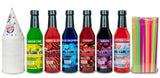 12.7oz Pure Cane Sno-Cone Syrup (Six Flavor Party Kit W/Cups & Straws)