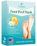 PLANTIFIQUE Foot Peeling Mask - Peeling Foot Mask Dermatologically Tested Repairs Heels & Removes Dry Dead Skin for Baby Soft Feet - Exfoliating Foot Peel Mask for Dry Cracked Feet (Jasmine 2 pack)