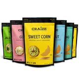 Craize Variety Pack | Sweet Corn x2, Coconut, Guava, Everything, Jalapeno Lime Crisps | Gluten Free, Vegan, Toasted Corn Crackers | 6 pack, 4 oz each