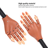 LIONVISON Practice Hand for Acrylic Nails, Flexible Nail Practice Hands Training Kits, Fake Manican Hands for Nails Practice, Movable Nail Maniquin Hand with 300PCS Nail Tips, File, Brush and Clipper