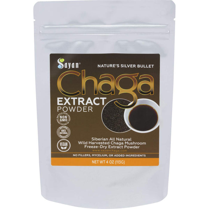 Sayan Chaga Mushroom Extract Powder (4oz) – Freeze Dried Siberian Wild Harvested - Organic Antioxidant Tea for Immune and Digestion Support - Focus, Energy, Clarity, Wellness - No Additives