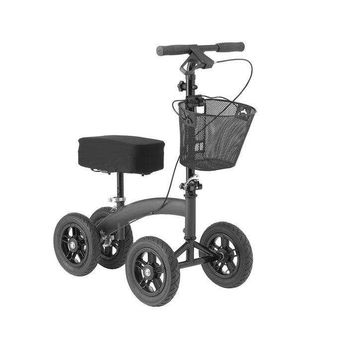 Medline All-Terrain Knee Walker 10” Pneumatic Tires, 350 lbs. Capacity, Black — for Leg & Foot Injuries, Crutches Alternative, 1 Ct.