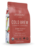 Lifeboost Dark Cold Brew Coffee - Low Acid Coarse Ground Coffee for Cold Brew - Single Origin Non-GMO USDA Organic Cold Brew Coffee Grounds - 3rd Party Tested For Mycotoxins & Pesticides - 12 Ounces