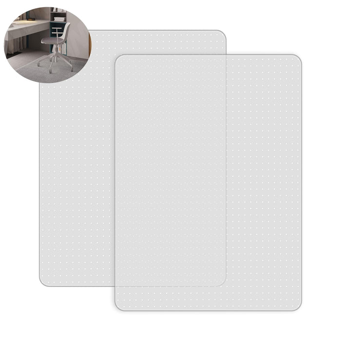 2 Pack Office Chair Mat for Carpets, 48'' x 60'' Clear Floor Mat for Carpeted Floors, Thick and Sturdy Carpet Protector with Grips, Easy Glide and Flat Without Curling