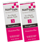 Nail Tek Protection Plus 3, Nail Strengthener for Hard and Brittle Nails, Prevent Nails From Cracks, Chips, and Unsightly Ridges, 0.5 oz, 2-Pack