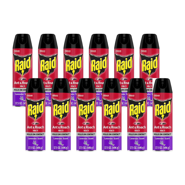 Raid Ant & Roach Killer Lavender 17.5 Ounce (Pack of 12)