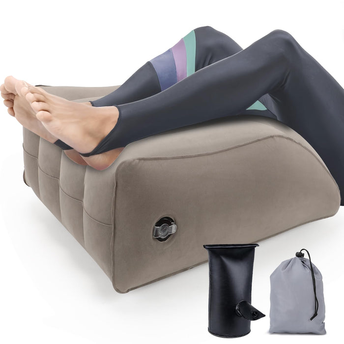 Stickermask Wedge Pillow for Sleeping - Inflatable Leg Elevation Pillow for Swelling, Circulation, Leg & Back Pain Relief, Leg Elevating Pillow, Leg Pillow for Post-Surgery, Hip, Foot, Ankle Recovery