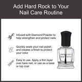 Deborah Lippmann Hard Rock Base and Top Coat | Promotes Healthy Growth for Soft Nails | Diamond Powder Strengthens and Protects Nail Polish | Clear, 50 Fl. Oz