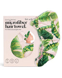 Kitsch Microfiber Hair Towel Wrap for Women - Quick Dry Towel | Microfiber Towel for Hair | Hair Drying Towel Wrap for Long Hair | Hair Towels | Hair Turban Towel for Wet Hair (Palm Leaves)