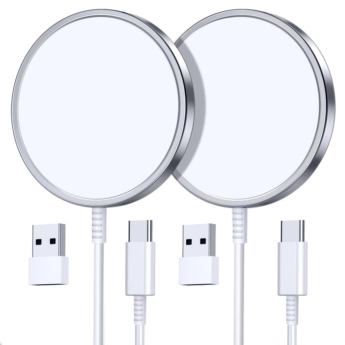 2 Pack Magnetic Wireless Charger for iPhone 16 Pro Max/16 Pro/16 Plus/16/15/15 Pro/15 Plus/15 Pro Max 15W Fast Mag Safe Charger Pad for iPhone 16/15/14/13/12 Series and AirPods 3/2/Pro 2/Pro