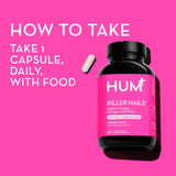 HUM Killer Nails - Supports Longer, Stronger Nails & Hair - Highly Potent Vegan Biotin for Growth & Health (60 Capsules)