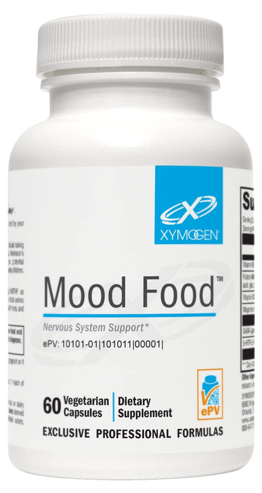 XYMOGEN Mood Food - Nervous System, Relaxation & Mood Support Supplement - Folate, B12, B6 with Magnesium, 5-HTP & GABA Supplement - Vegan & Non-GMO (60 Capsules)