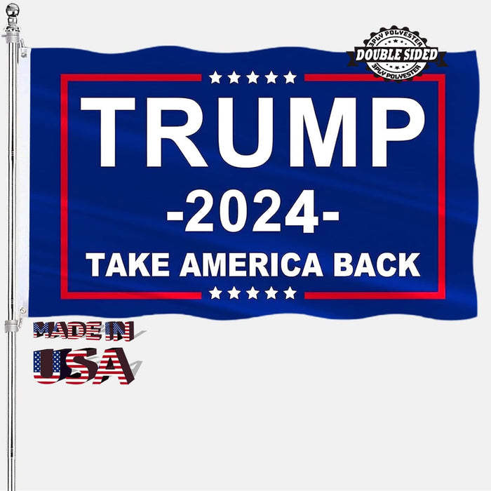 4x6 Trump Flag 2024 Outdoor Double Sided Made in USA Heavy Duty 3 Ply Thick Polyester Material Take America Back Flags with 2 Metal Grommets, 4 Rows of Stitching Donald Trump Banner 4 x 6 Ft