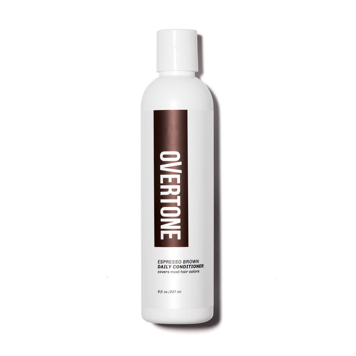 OVERTONE Haircare Daily Conditioner - 8 oz Semi-Permanent Daily Conditioner w/Shea Butter & Coconut Oil - Maintain Existing Shade w/Cruelty-Free Hair Color (Espresso Brown)