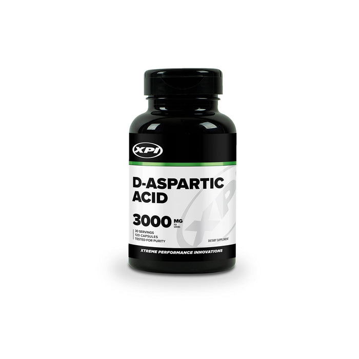 XPI D-Aspartic Acid (DAA) 3000mg, 120 Capsules - Gluten Free & Non-GMO, 30 Servings