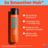 Matrix Mega Sleek Frizz-Control Shampoo with Shea Butter for Dry, Damaged Hair - 33.8 fl oz