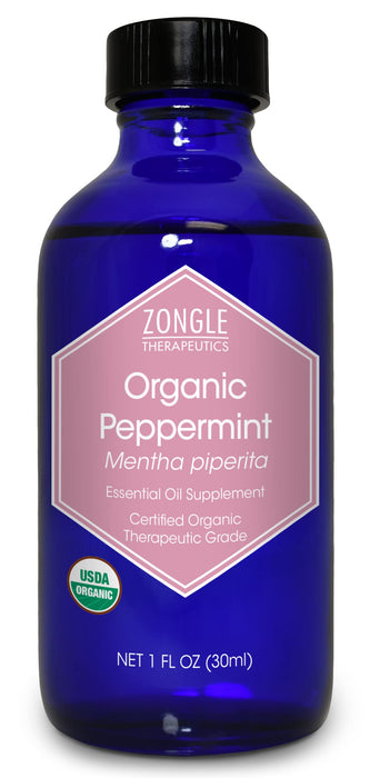 Zongle Organic Peppermint Oil – 100% Pure, Natural & Food-Grade – 1 oz for Cooking, Baking, Diffuser, and Skin Use