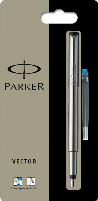 Parker Vector Stainless Steel Medium Nib Fountain Pen