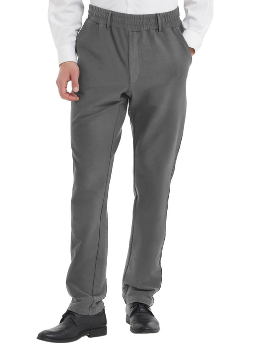 LETAOTAO Mens Elastic Waist Slack Pants for Seniors Adaptive Mens Pants for Elderly with Zipper Fly (Grey,38W x 30L)