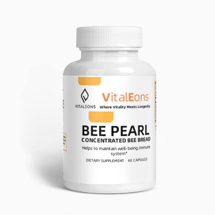 Bee Pollen Supplment - Bee Pollen, Propolis, and Royal Jelly - Vitaleons Bee Pearl - Each Pearl has Vitamins, microelements, polyphenols and antioxidants (Vegetarian, 60 Capsules)