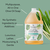 Brittanie's Thyme Organic Olive Oil Castile Liquid Soap Refill, 1 Gallon Lemongrass | Made with Natural Luxurious Oils, Vegan & Gluten Free Non-GMO, For Face, Body, Dishes, Pets & Laundry