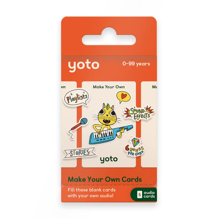 YOTO Make Your Own Cards - 5 Blank Audio Cards for Kids, All Ages