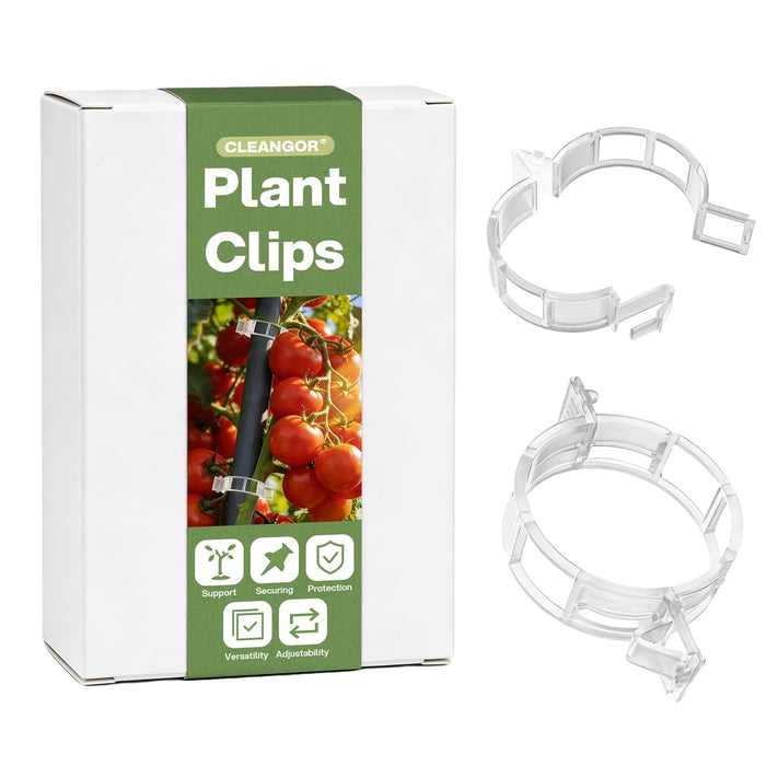 CLEANGOR 600Pcs Tomato Clips, Plant Clips Plastic Trellis Clips Garden Plant Clips for Tomatoes, Cucumbers, Vines, Reusable Garden Clips to Make Plants Grow Upright, Indoor Outdoor Gardening Supplies