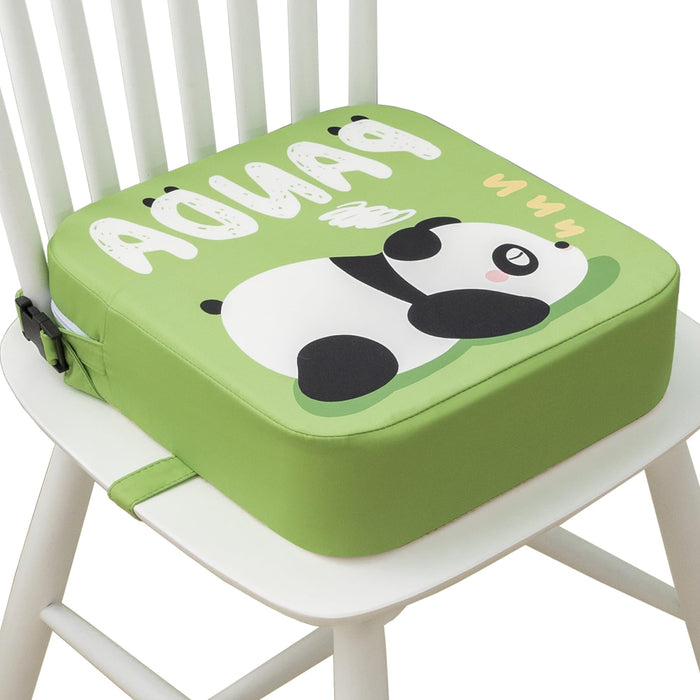 Eiury Toddler Booster Seat for Dining Table, Portable Kids Booster Seat with Safety Buckles Portable Increasing Booster Cushion with Non-Slip Bottom (Green Panda)
