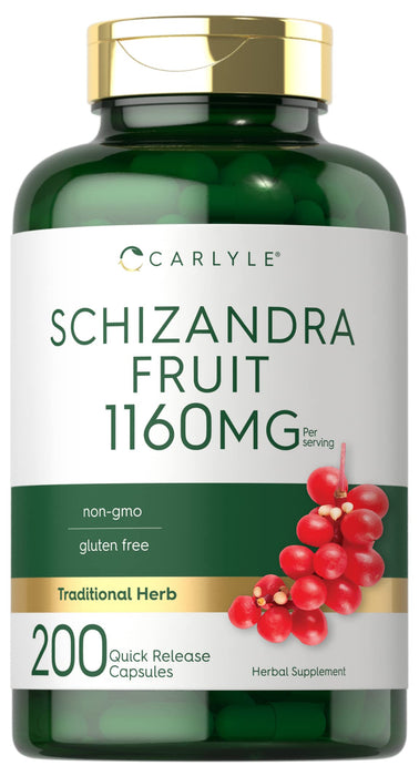 Carlyle Schisandra Supplement 1160 mg | 200 Capsules | Berry Fruit Extract | Non-GMO and Gluten Free