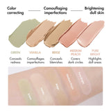 LUNA Conceal Blender Palette 5-in-1 Color Correcting and Concealing Makeup with Beige, Green, Vanila, Medium Peach and Pure Bright Buildable Coverage for Redness, Dark Circles and Blemishes