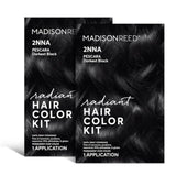 Madison Reed Radiant Hair Color Kit, Blackest Black for 100% Gray Coverage, Ammonia-Free, 2NNA Pescara Black, Permanent Hair Dye, Pack of 2