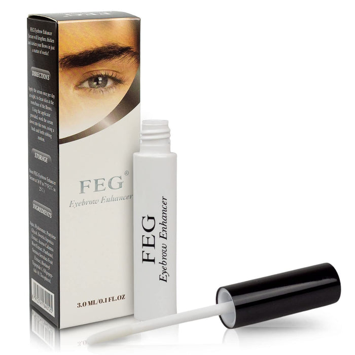 FEG Eyebrow Enhancer for Length Thickness Darkness Serum 100% Natural - 3 PACK