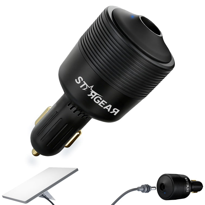 STARGEAR Starlink Mini Car Adapter 12V to 24V DC Step Up Converter with 60W Car Cigarette Lighter Adapter, Starlink Mini 12V Adapters Supports 16 AWG Official 30M, Ideal for RV, Boat, Trailer（Black）