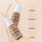 PHOERA Foundation Makeup Naturally Liquid Foundation Full Coverage Mattle Oil-Control Concealer 8 Colors Optional,Great Choice For Gift(#104 Buff Beige,30ml)
