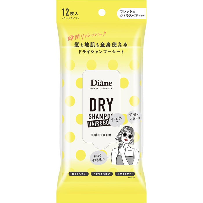 DIANE Dry Shampoo Sheet Fresh Citrus Pair Scent 12 Count + Body Plus Body Diane Perfect Beauty