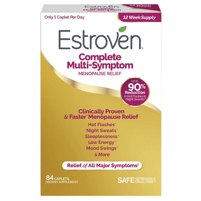 Estrogen - Value Size - 3 Month Supply - Complete Multi-Symptom Menopause Supplement for Women, 84 Ct., Clinically Proven Ingredient Provide Menopause Relief & Night Sweats & Hot Flash Relief