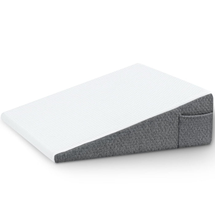 Wedge Pillow with Foam Top for Sleeping,Reading and Rest, 8 Inch Elevated Support Triangle Bed Pillow for Legs and Back Support with Washable Cover