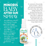 Minoris Baby After Sun Spray - Baby After Sun Care, Organic Content, Zinc Oxide Based, Hypoallergenic, Vegan, Recovery After Sun Exposure, Soothing, Sunburn Care, 0-6 Months 100ML