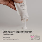 Herbloom Calming Days Vegan Sunscreen, Reef Safe, Organic Vegan Sunscreen, Aloe, Centella Sunscreen, SPF 50, Lightweight Formula for Sensitive Skin Korean Sunblock - 1.69 fl.oz.