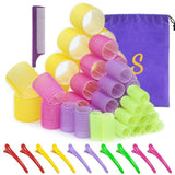 Hair Roller Sets,Self Grip 48 pcs,Salon Hair Dressing Curlers,DIY Hair Styles,Heatless Hair Curlers, Lazy hair curle,Hair rollers with clips,Sungenol 4 sizes Hair Rollers in 1 set