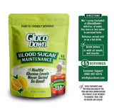 GLUCODOWN, Delicious Lemonade & Tea Mix, Dietary Fiber Formula, Daily Maintenance of Healthy Blood Sugar & Cholesterol, 45 Servings.